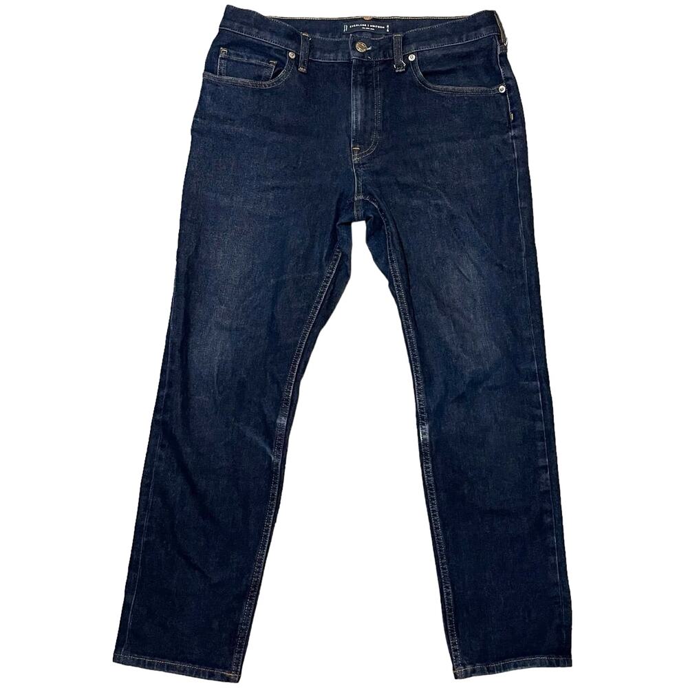 Everlane Uniform The Slim Jean Dark Wash Blue Jeans Faded Size 32 W x 28 L